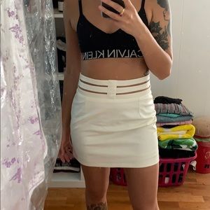 Tobi faux leather skirt with cut-outs